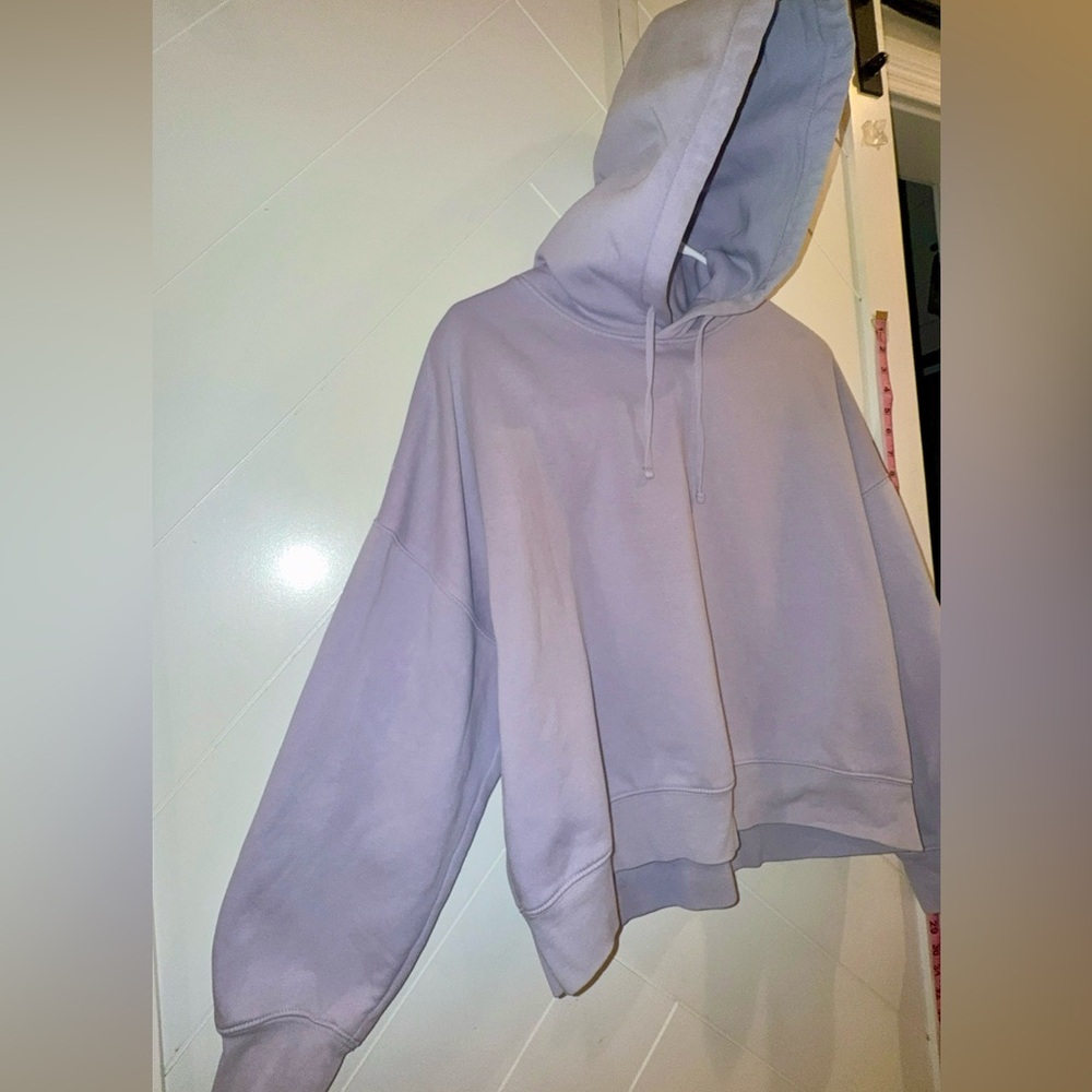 Stanley Stella Nora crop lavender Pullover Hoodie Medium cropped organic premium - Picture 4 of 12